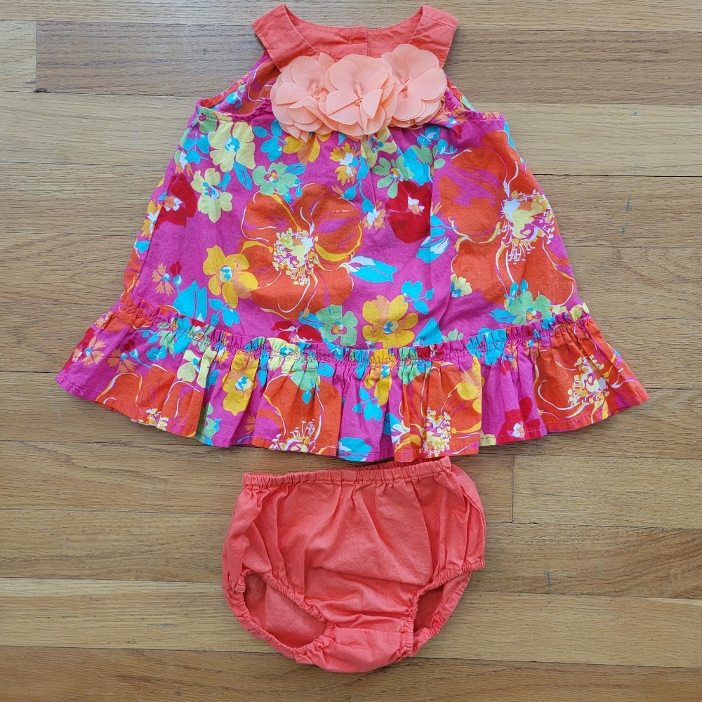 The Children's Place Flower Print Swing Dress, Size 3-6 months
